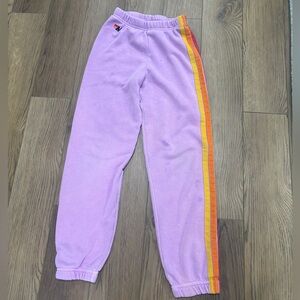 Aviator Nation Kids Lavender Joggers with Sunset Stripe